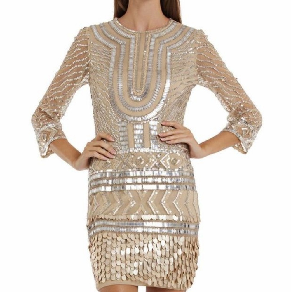 Gold sequined dress